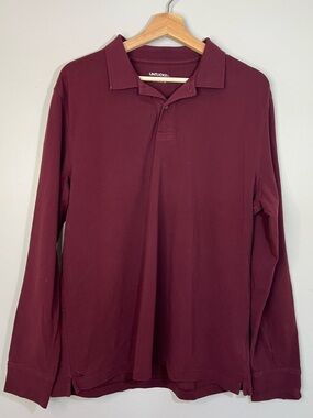 UNTUCKit Avalon Maroon Cotton Long Sleeve Polo Shirt Casual Size Men’s Large